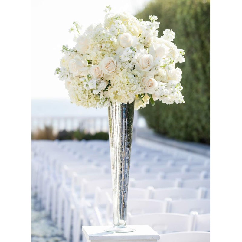 WGVI WGV Trumpet Glass Vase, Open 4", Height 16", (Multiple Sizes Choices) Clear Tall Pilsner Floral Planter Container Centerpiece, Wedding Event Home Decor, 1 Piece (VTV0416) - Image 5